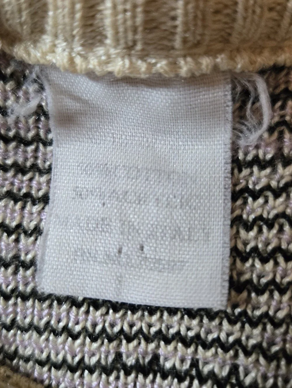 Vintage Geometric Sweater Cotton Blend Made In Italy Size Large 80s